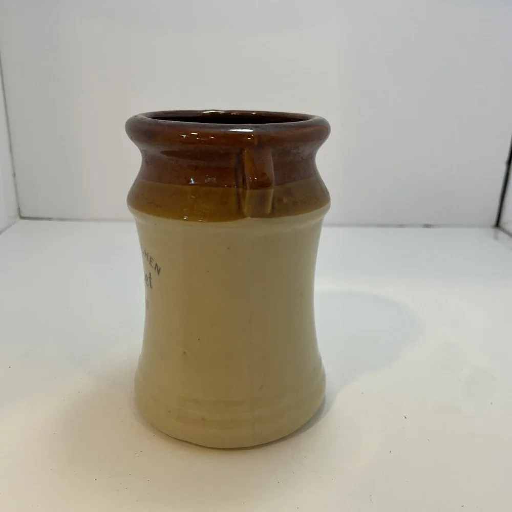 Vintage Country Kitchen Gourmet Toolery Crock Utensil Holder Brown/Tan